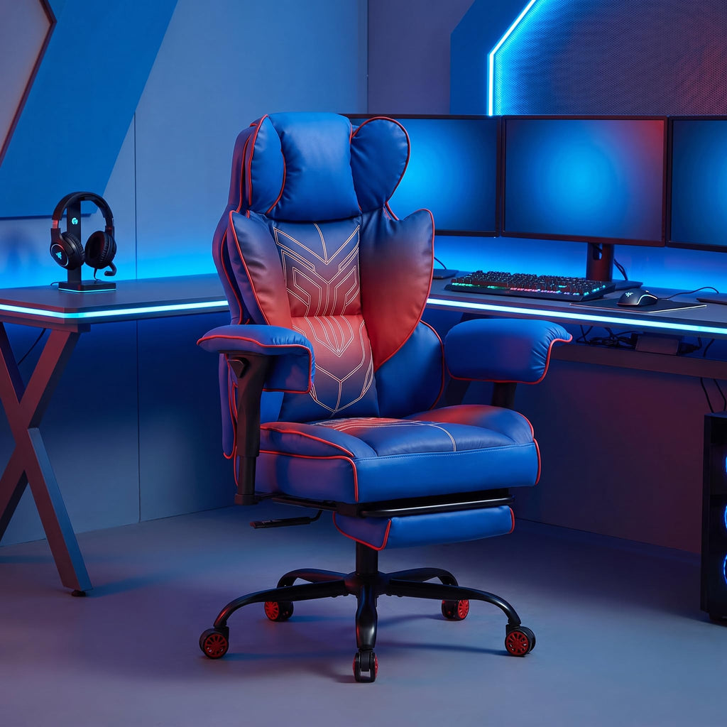 Atmild Big and Tall Gaming Office Chair 400lbs - Heavy Duty Ergonomic Computer Desk Chair with Footrest, Adjustable Armrests, High Back Pu