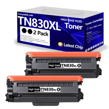 Compatible TN830XL Toner Cartridge Replacement for Brother TN830 TN-830 XL Toner Cartridges with DCP-L2640DW HL-L2460DW HL-L2480DW HL-L2400D HL-L2405W Printer Ink (2 Pack Black )