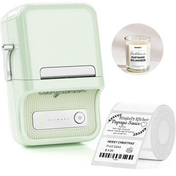 NIIMBOT B21 Label Printer,Bluetooth Thermal Label Maker,Ideal for Home Organization,Business,Ofice,50x30mm Labels(Mint Green)