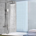 Shower Faucet Set Brushed Nickel, Stainless Steel 10 Inch Rainfall Shower Head Kit, Wall Mounted Bathroom Shower Mixer Tap, Outdoor Shower Fixtures