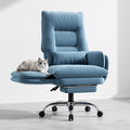 Criss Cross Office Chair, Flip Armrests for Pets & Cross Legged Sitting, 26.5' x 28.7'' x 45.28''(L x W x H), Blue Velvet
