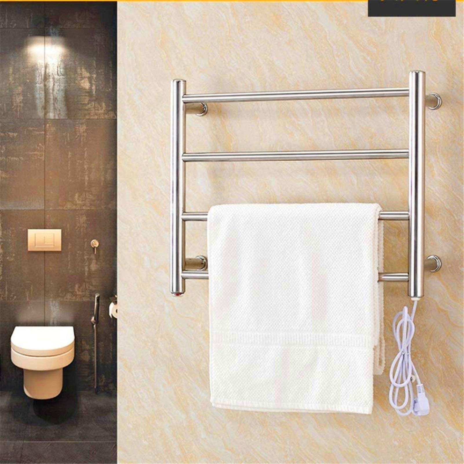 Bathroom Wall heaterTowel WarmerTowel Warmer, ElectricTowel Rack Modern Wall Mounted in Brushed Nickel Stainless Steel Safety Energy Saving Heater Tower Drying Rack for Ba(