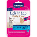 Vitakraft Lick 'n' Lap Meaty Gravy Cat - Salmon - Great for Bonding - Low Calorie Wet Cat Treat - 5 Pack