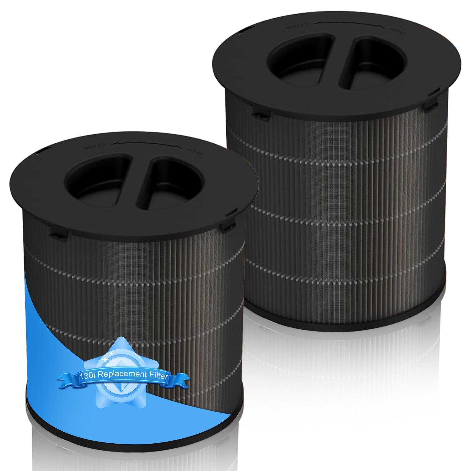 2 Pack 130i Replacement Filter Compatible with PuroAir 130i Air Purifier,3-in-1 H13 True HEPA High-Efficiency Activated Carbon Filter for PuroAir 130i