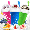 FANS-ONE 3 Pack Slushie Cup, DIY Magic Slushy Maker Cup, Cool Stuff Things for Juice Milk Yogurt Ice Cream, Quick Frozen Slushy Cups with Lids & Straw for Boys Girls Teens Kids (Blue+Pink+Green)
