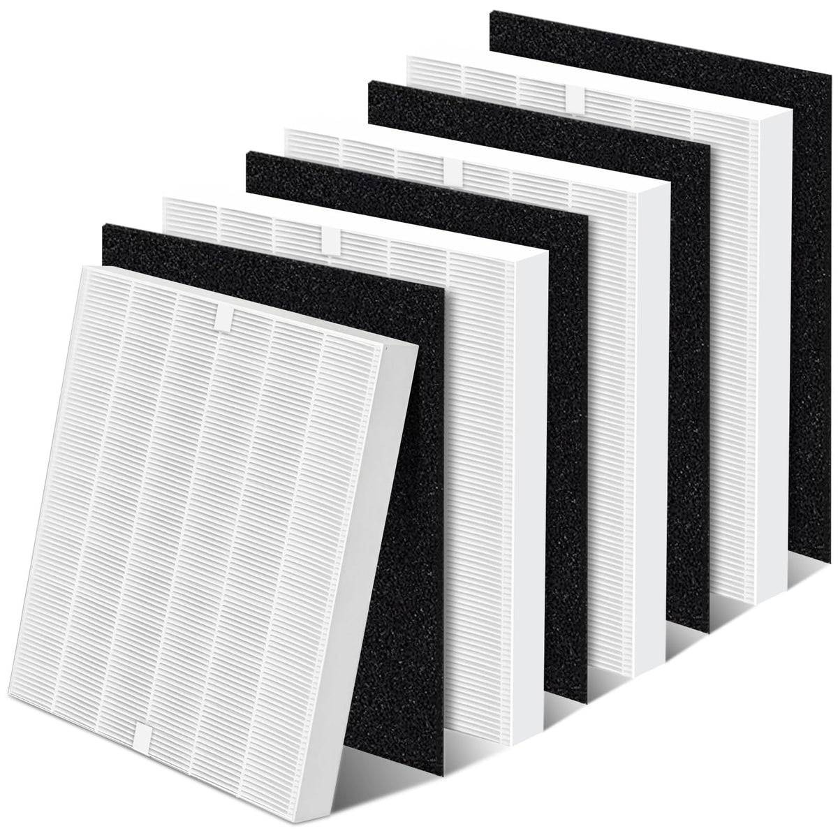 AP-1512HH Replacement Filter Compatible with Coway Airmega AP-1512HH, AP-1512HH-FP, AP-1518R, AP-1519P and Airmega 200M, Part Number 3304899, 4 AP-1512HH Filters + 4 Carbon Filters