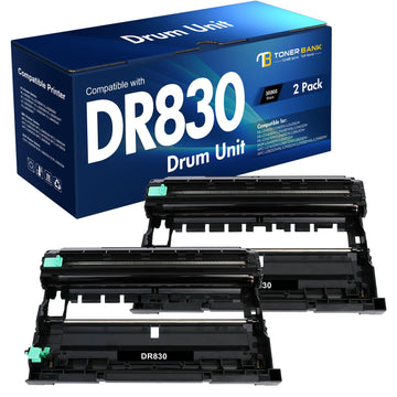 DR830 Drum Unit DR-830 Black 2-Pack for Brother DR830 HL-L2460DW Printer | Compatible for HL-L2460DW HL-L2405W HL-L2400D HL-L2460DWXL HL-L2865DW HL-L2480DW DCP-L2640DW MFC-L2807DW Printer