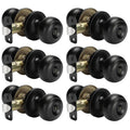 Haidms 6 Pack Matte Black Door Knobs Interior Privacy, Black Interior Door Knobs for Bedroom or Bathroom Classic Round Doorknobs Hardware
