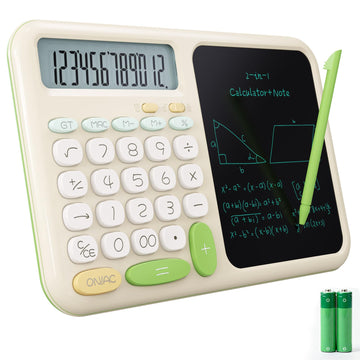 Desk Basic Calculator with Notepad for School GUYUCOM Cute Simple Big Button Standard Kawaii Calculator for Desk Back to School Supplies Non Scientific Calculator Green Basic Calculators for Students