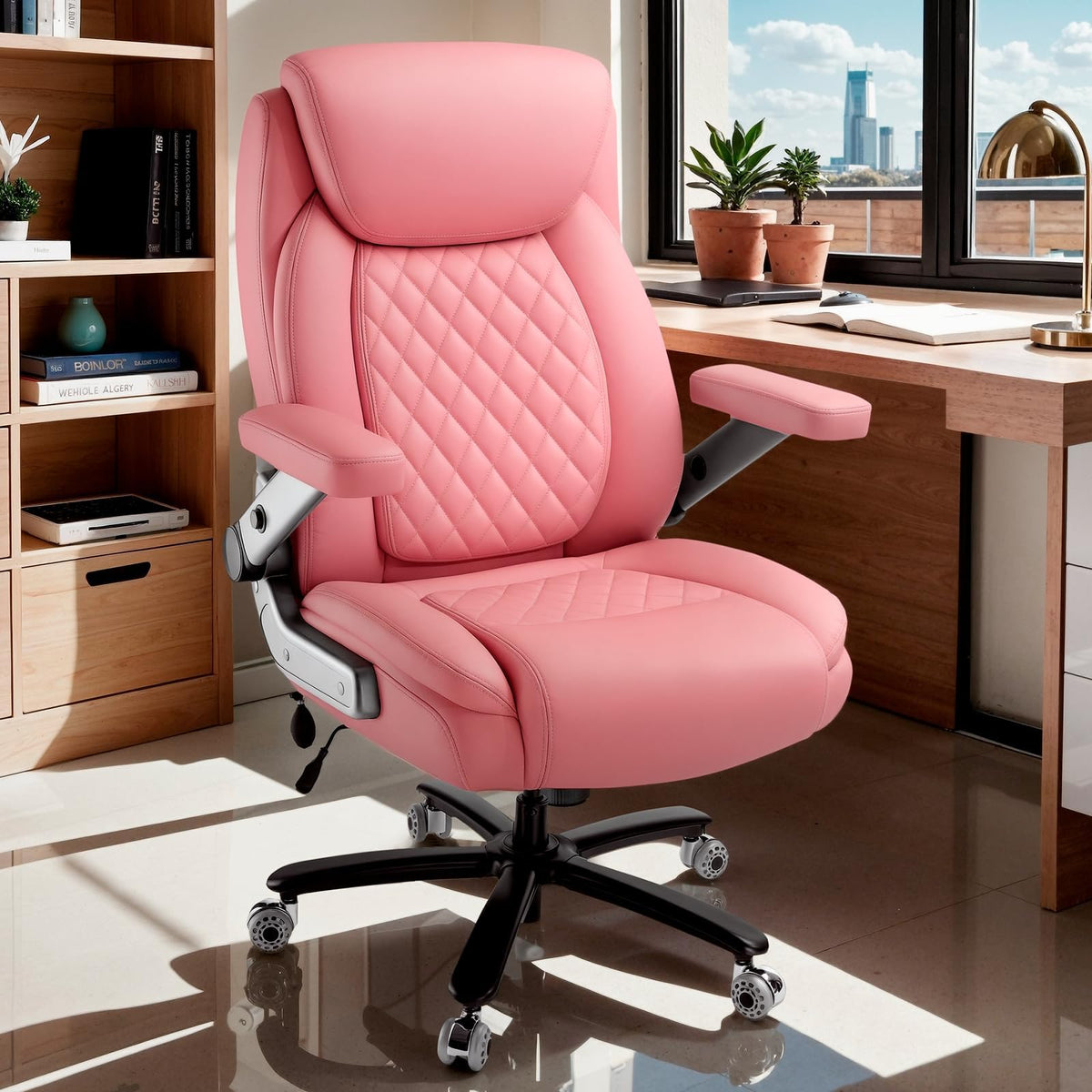 650lbs Large Heavy Duty Office Chair with 5d Flip Arms,comfy Big and Tall Executive Office Desk Chair with Pocket Spring Cushion,high Back