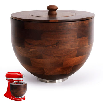 Wood Mixing Bowl Compatible with KitchenAid 4.5-5 Qt Tilt-Head Stand Mixer.