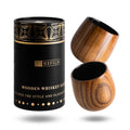 2 PCS Wooden Whiskey Glasses, Charred Wood Bourbon Drinking Glass, Shatter-Resistant & Flavor-Enhancing, Bourbon Gifts for Men, Wood Whiskey Cups, Wooden Bourbon Glass Charred