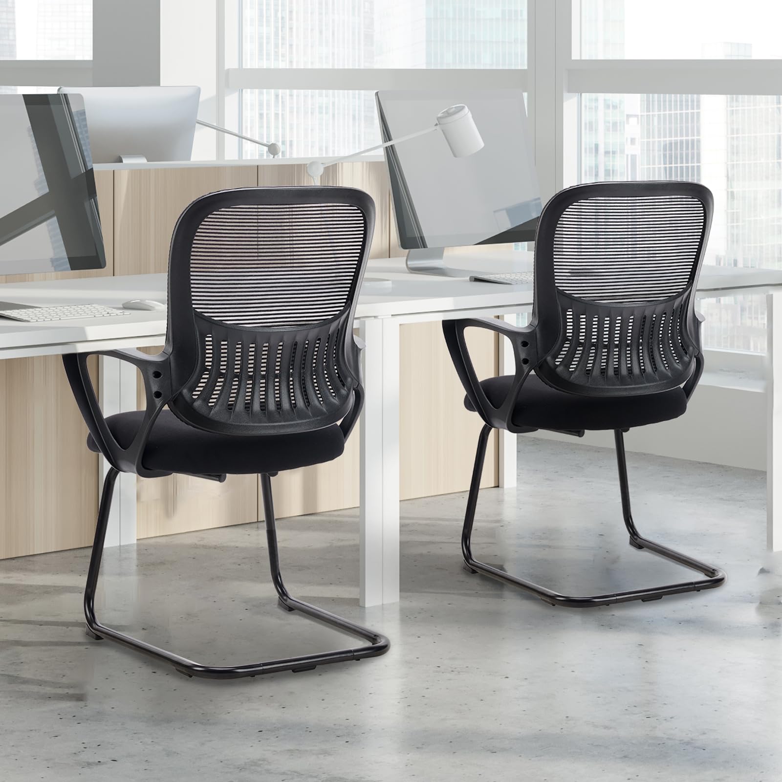 Dumos Office Desk Chair, Computer Chairs Set of 2, Mesh Back Lumbar Support, 2 Pack, Dark