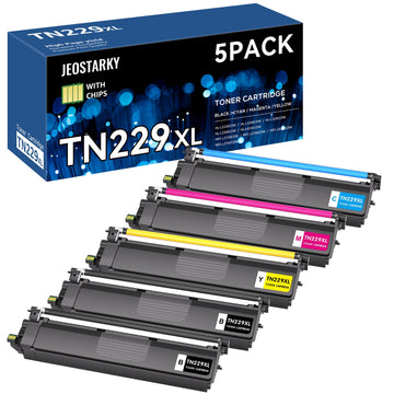TN229XL TN229 Toner 5-Pack High Yield Replacement for Brother TN229 TN229XL Toner Cartridge Compatible with Brother MFC-L3780CDW MFC-L3720CDW HL-L3280CDW HL-L3220CDW HL-L3300CDW HL-L3295CDW
