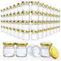 1.5oz Small Glass Jars with Lids, 60 Pcs Mini Honey Jars for Sample, Favors