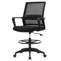 Paylesshere | Tall Drafting Chair | Black | with Lumbar Support, 18 inches x 19 inches x 47 inches