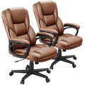 Furmax Office Executive Chair High Back Adjustable Managerial Home Desk Chair, Swivel Computer Pu Leather Chair with Lumbar Support (1, Light