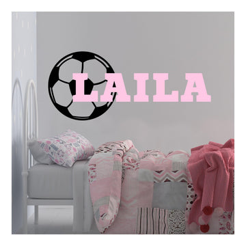 Personalized Soccer Ball Wall Decal with Name, Soccer Bedroom Decor