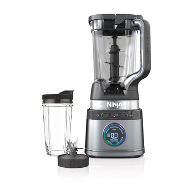 Ninja TB300 Detect Duo Power Blender with Single Serve with Blend Sense Technology, 72 oz Pitcher with Lid and 24 oz Single Serve Cup with Lid, Platinum Silver (Renewed)