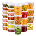 60 Sets Deli Containers with Lids, 8/16/32 oz Quart Containers BPA Free, Airtight Takeout Plastic Food Storage Container, Stackable Leakproof Microwave & Freezer Safe for Soup, Sauce & Leftover