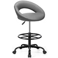 Bestfair Drafting Chair for Standing Desk, Height Adjustable Rolling Stool, 1 Pack, Grey
