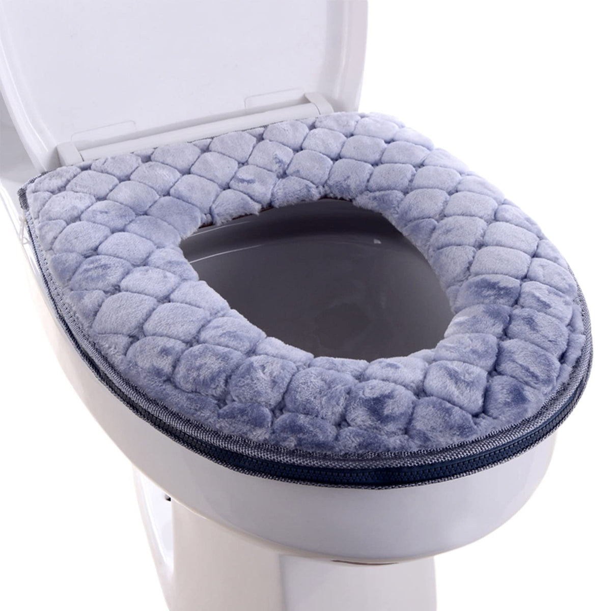 Toilet Seat Pad Soft Toilet Seat Cushion Toilet Seat Warmer Washable Toilet Seat Mat with Zipper Closure