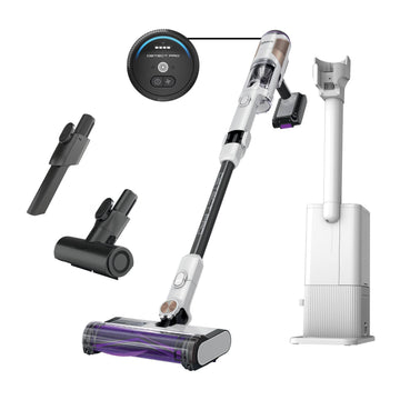 Shark IW3615 Detect Pro Cordless Stick Vacuum with HEPA Auto-Empty System, Flexible Wand, Portable Handheld Attachment, Ideal for Household Pet Hair, 60 Minute Runtime, White/Beats Brass (Renewed)