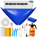 Mini Split Cleaning Kit Bag with 2L High Pressure Sprayer, 13Pcs Professional Air Conditioner Cleaning Kit with Waterproof PVC AC Cleaning Cover Bib, HVAC Cleaning Tools (Large)