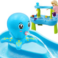 Intoypad Water Table Pump, Octopus Battery Powered Water Pump for Water Table 3 Hours Non-Stop Fun Summer Outdoor Water Toys Outside Water Play Table Accessories for Toddlers Kids (Blue)