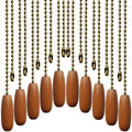 10 Pack 12-inch Ceiling Fan Pull Chain, Beaded Ball Chains Wooden Decorative Pendant Extension Chains for Ceiling Light Lamp Fan Chain(Bronze)