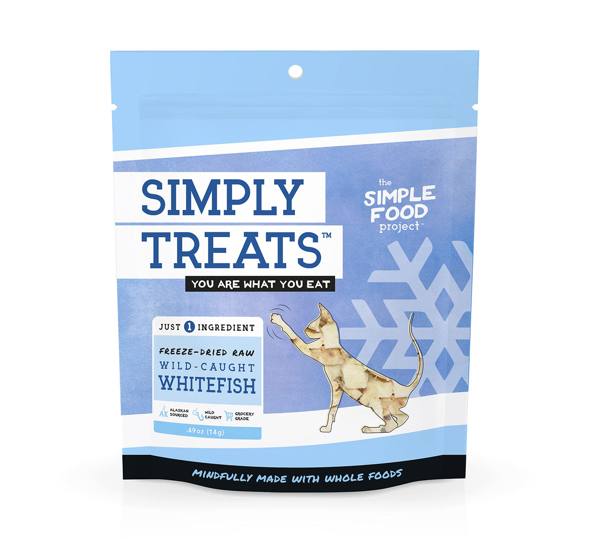 Simple Food Project The Freeze Dried Raw Cat Treats Grain Free, All Natural, with Just 1 Ingredient - Whitefish