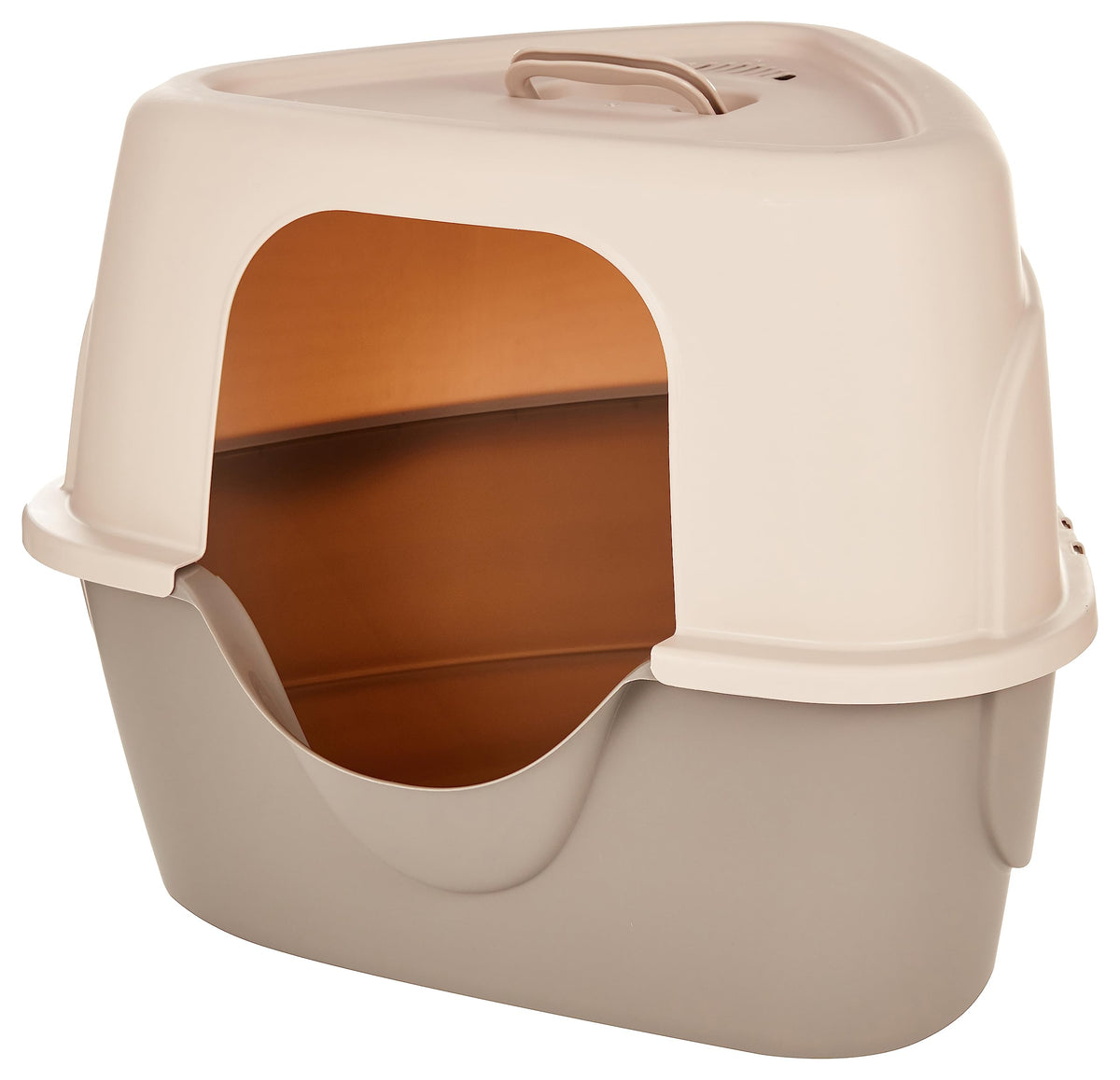 Fanci Basics Cat Litter Box with Lid, No-Mess, Spacious Enclosed Design with Odor Control, Easy Access, Stain Resistant, 26" x 23" x 20", Charcoal