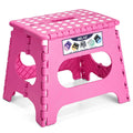 Delxo Folding Step Stool 11 Inch,300 Lbs Step Stool for Kids & Adults Pink
