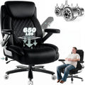 Basicon 650lbs Big and Tall Office Chair with 5d Flip Arms and Thick Pocket Spring Cushion,extra Wide Heavy Duty Office Chair&adjustable Lumbar