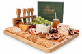 Eese Charcuterie Board Set- Bamboo Charcuterie Boards 14x11 Inch Serving Tray with Cheese Knife Set, Deep Groove Cheese Board & Utensil Holder, Cheese Tray Gift for Entertaining, Wine Nights & Parties