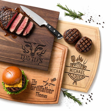 USA Made - Custom Cutting Board - Dad Gift for Father's Day - Unique Gift Idea for Him, Men, Husband - Personalized Gift Idea for Fathers Day - BBQ Grilling Gift for Birthdays, Anniversaries, Holidays