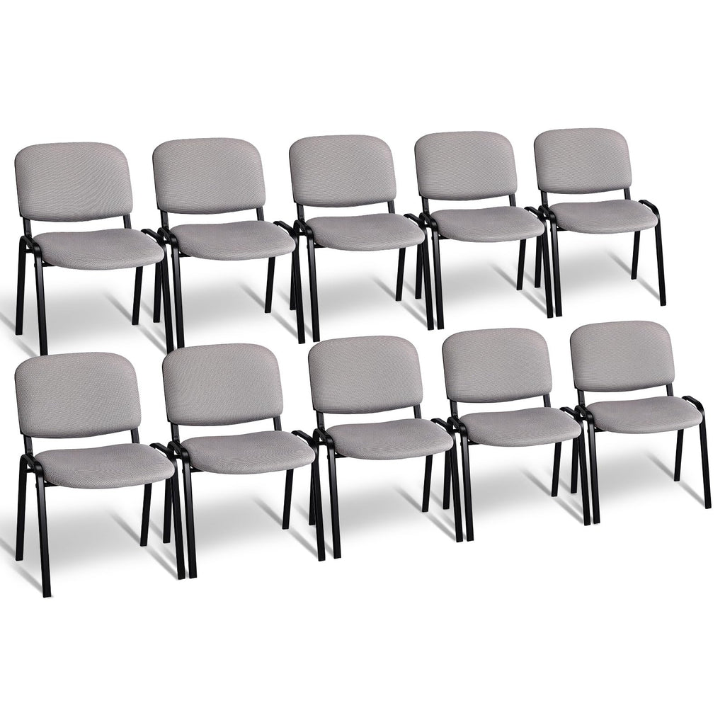 Vingli 10-pack Waiting Room Chairs, Stackable Chair for Office, Mesh-grey