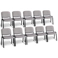 Vingli 10-pack Waiting Room Chairs, Stackable Chair for Office, Mesh-grey