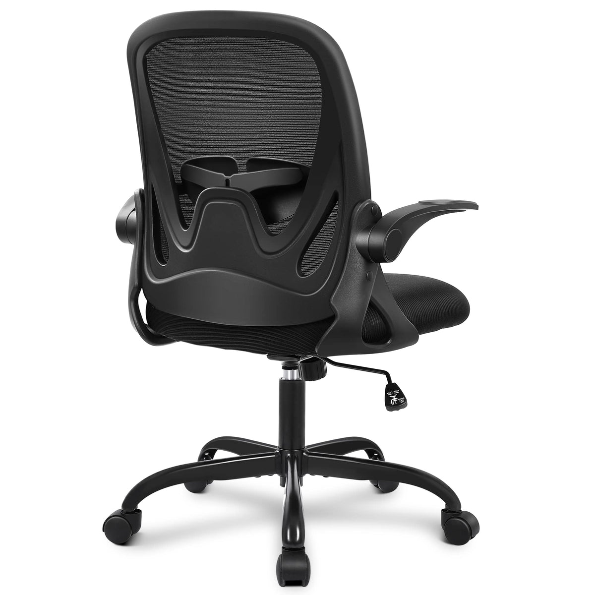 Primy Office Chair Ergonomic Desk Chair with Adjustable Lumbar Support and Height, Swivel Breathable Desk Mesh Computer Chair with Flip Up