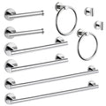 10 Piece Brushed Chrome Bathroom Hardware Set, Towel bar Set Include 24 inch Silver Towel bar, Bathroom Towel Rack, Towel Ring, Toilet Paper Holder, Towel Hook, Bathroom Accessories Set