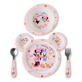 The First Years Disney Minnie Mouse Kids Dinnerware Set - Includes Toddler Plate, Bowl, Fork, and Spoon - Baby Led Weaning Supplies - 4 Count- Ages 9 Months and Up