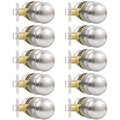 10 Pack Brushed Nickel Door Knob, Round Interior Door Knobs for Hallway Closet, Non-Locking Passage Door Knobs, Keyless Door Handles for Left/Right Handle Doors