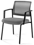 Dumos Stacking Arm Chairs 1 Pack, Mesh Office Guest Reception Chairs, 1 Chair, Grey