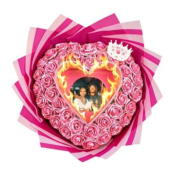 Persofi Personalized Burn Away Bouquet Rose Bouquet for Mom, Burning Rose Hidden Message/Photo Reveal, Custom Glitter Rose for Mother's Day, Valentine's Day, Anniversary and Birthday