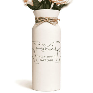 Ivory Anniversary Vase Gift 14 Year Wedding 14th Her Wife Elephant Couple