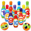 Kids Bowling Toy Set 2-5, Toddler Indoor Outdoor Activity Play Game Toys for 2 3 4 Year Old Boy Girl, Soft 10 Foam Bowling Pins & 2 Balls, Educational Children Birthday Party Gifts Ages 1-3 2-4 3-5