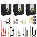 3PCS Clock Mechanism Kit, Quartz Clock Movement Replacement with 8 Pairs of Short Clock Hands, Battery Clock Replacement Mechanism Include Clock Hands DIY Repair Parts (Total Shaft Length 16/20/23mm)