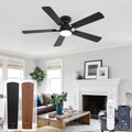 42 Inch Ceiling Fan with Lights, Black Modern Low Profile Flush Mount Fan with App&Remote Control, Dimmable 3CCT, Quiet Reversible DC Motor, 6 Speeds with Timer Fan for Bedroom LivingRoom Patio