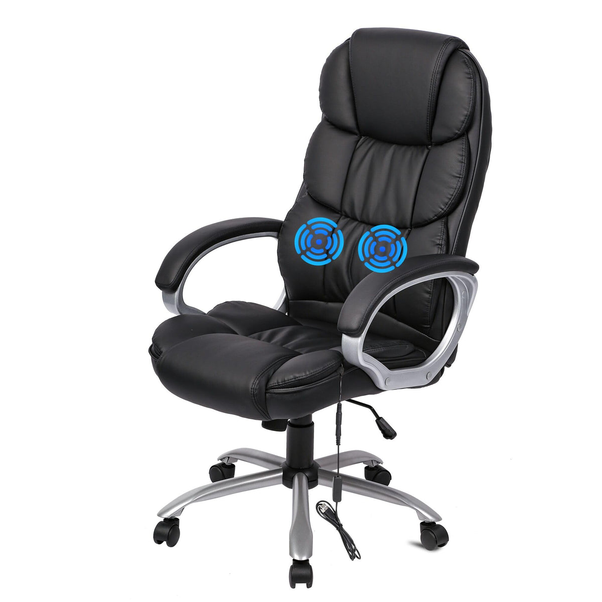 Fdw Office Chair Massage Computer Chair High Back Adjustable Desk Chair Rolling Swivel Executive Chair Pu Leather with Lumbar Support Arms
