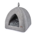 Best Pet Supplies Cat Bed for Indoor Cat, Domed Tent House with Removable Pillow, Covered Cat Cave for Small Dog, Puppies and All Breeds of Cats - Gray, 20 x 20 x H:22"